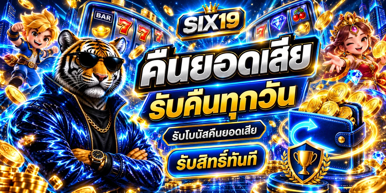 เกมสล็อต SIX19 พร้อมตัวละครเสือและวงล้อ